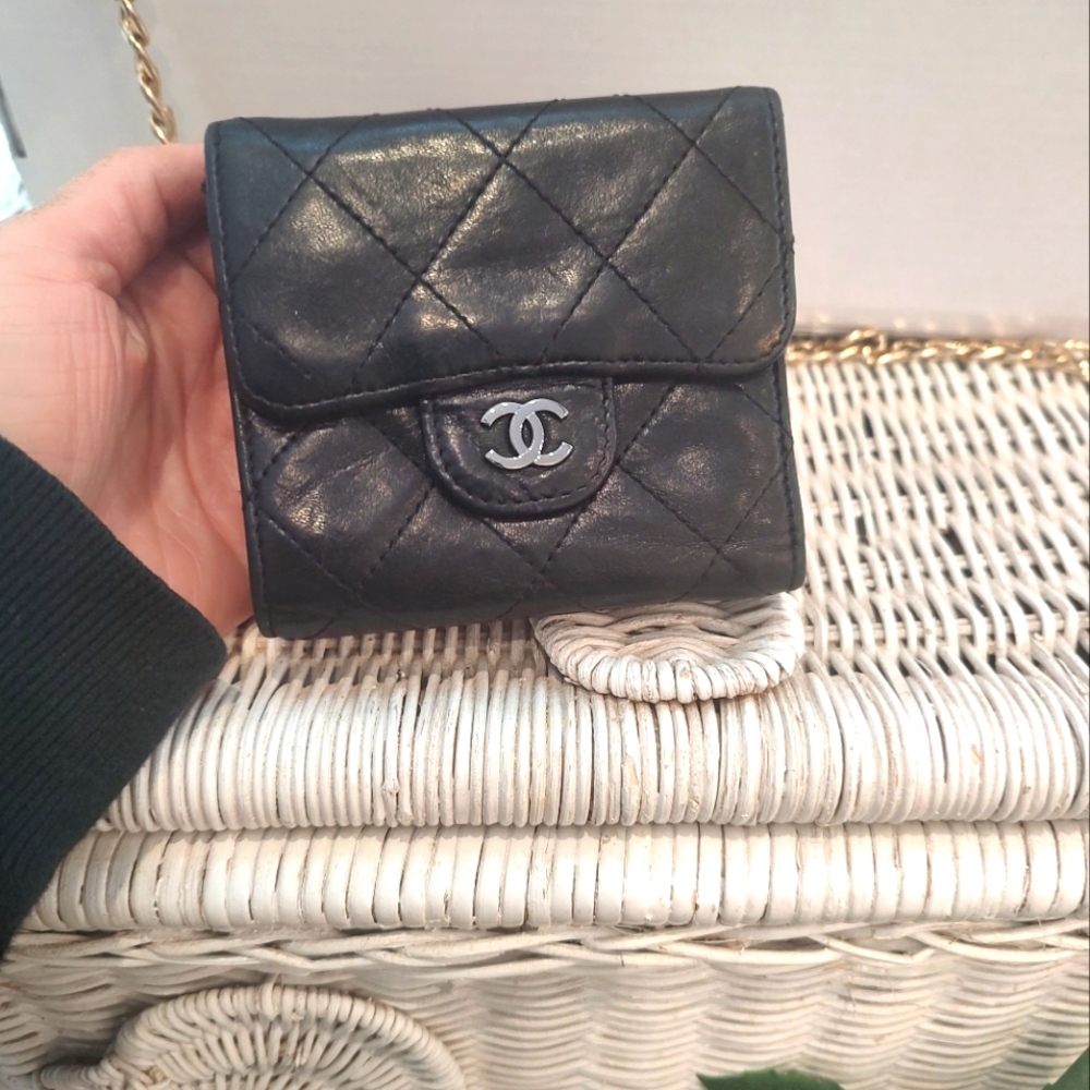 Authentic Chanel Mini Square Double Hook Compact … - image 1